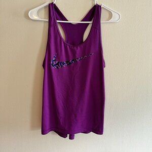 Woman's M Medium Nike Dri-Fit Racer Back Purple Lightweight Athletic Tank Top